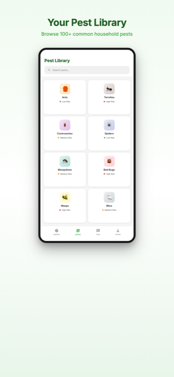 PestFriend pest library screen